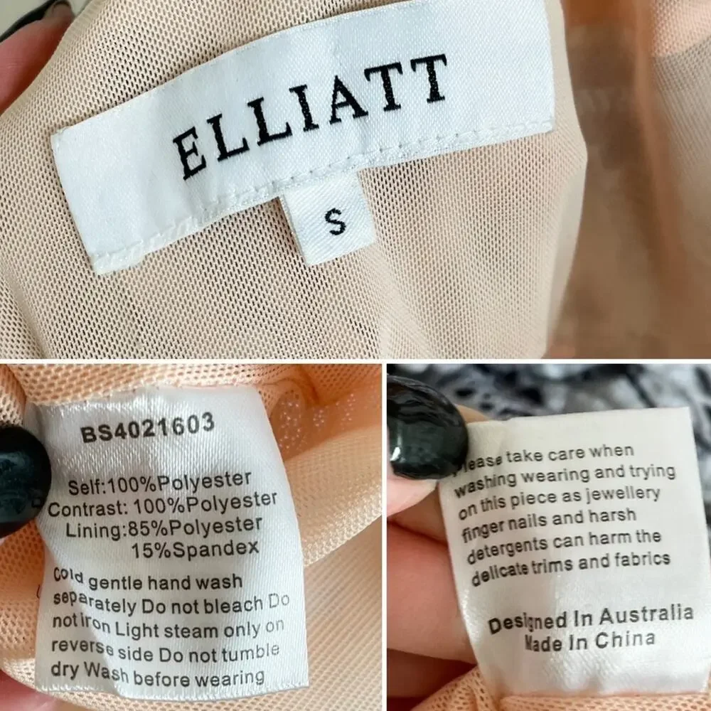 Elliatt Tingle Floral Lace Dress periwinkle nude size small S - Picture 7 of 9